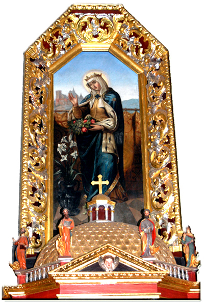 Obraz św. Elżbiety Węgierskiej z ołtarza głównego w Starym Sączu